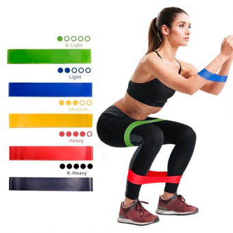 PACK DE 5 BANDAS ELÁSTICAS DE RESISTENCIA GIMNASIA FITNESS YOGA